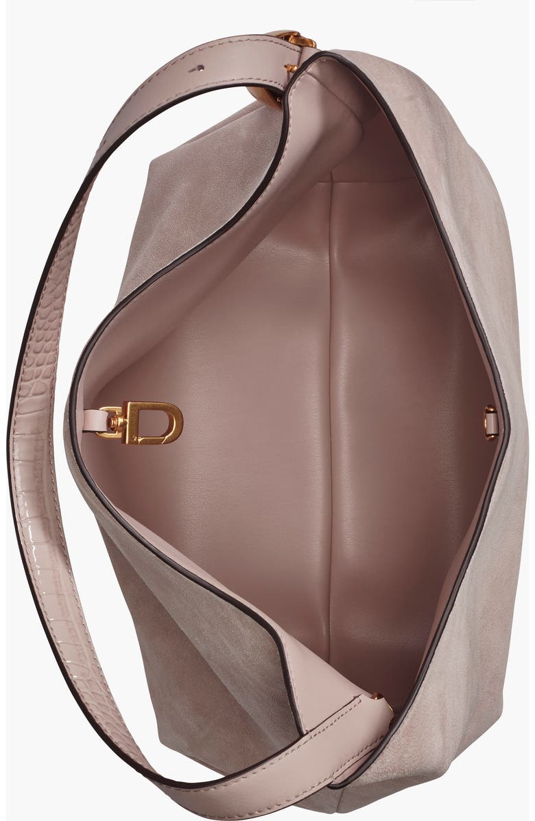 Donna Karan New York Georgette Suede Shoulder, Alternate, color, Shadow Grey