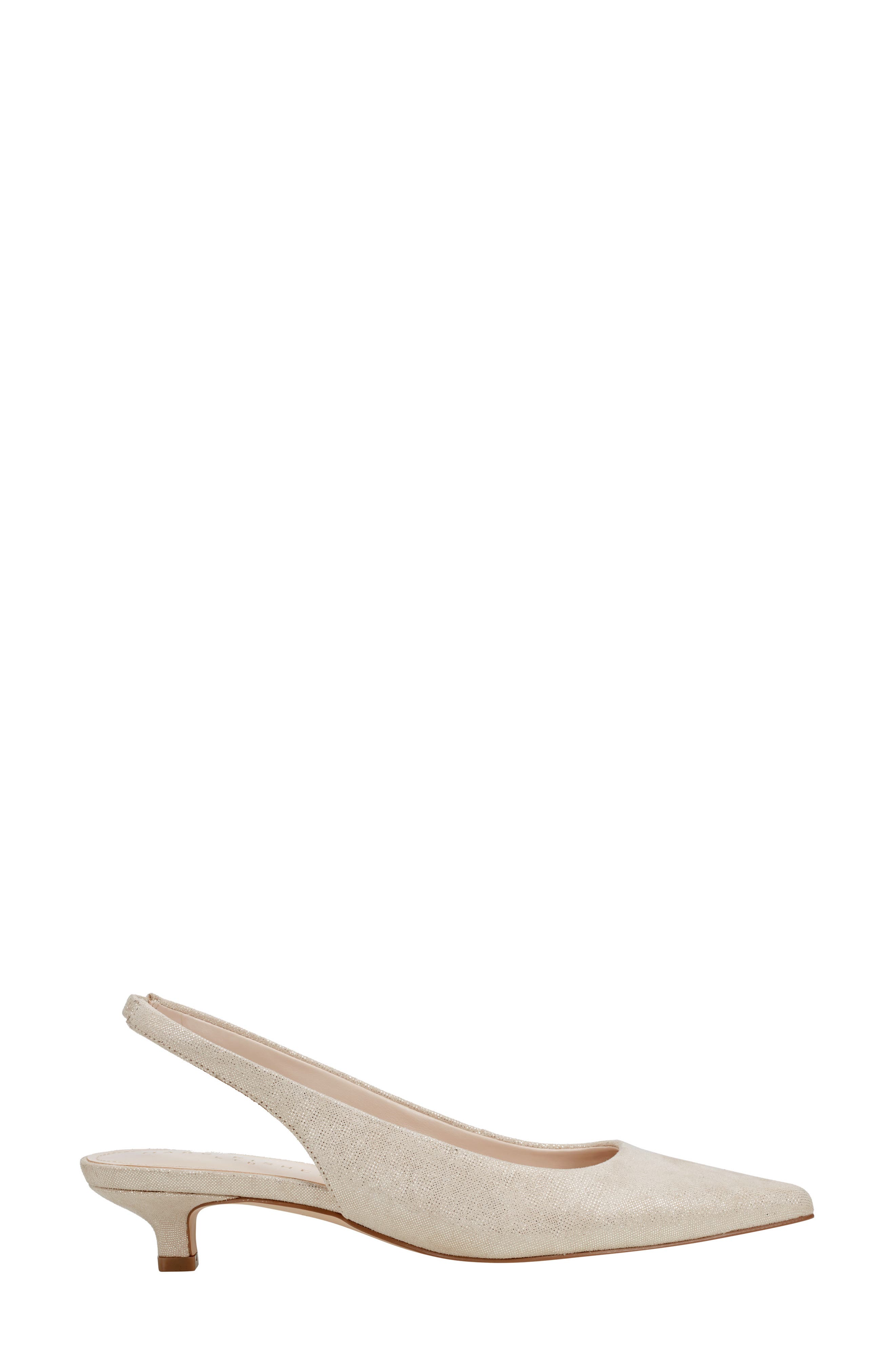 Posey Kitten Heel Slingback Pump, Alternate, color, LIGHT NATURAL SHIMMER
