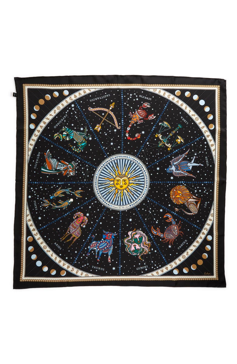 Echo Written in the Stars Silk Square Scarf, Alternate, color, 