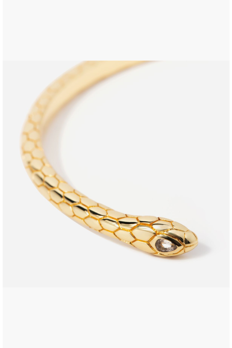 Snake Cuff Bracelet, Alternate, color, Gold