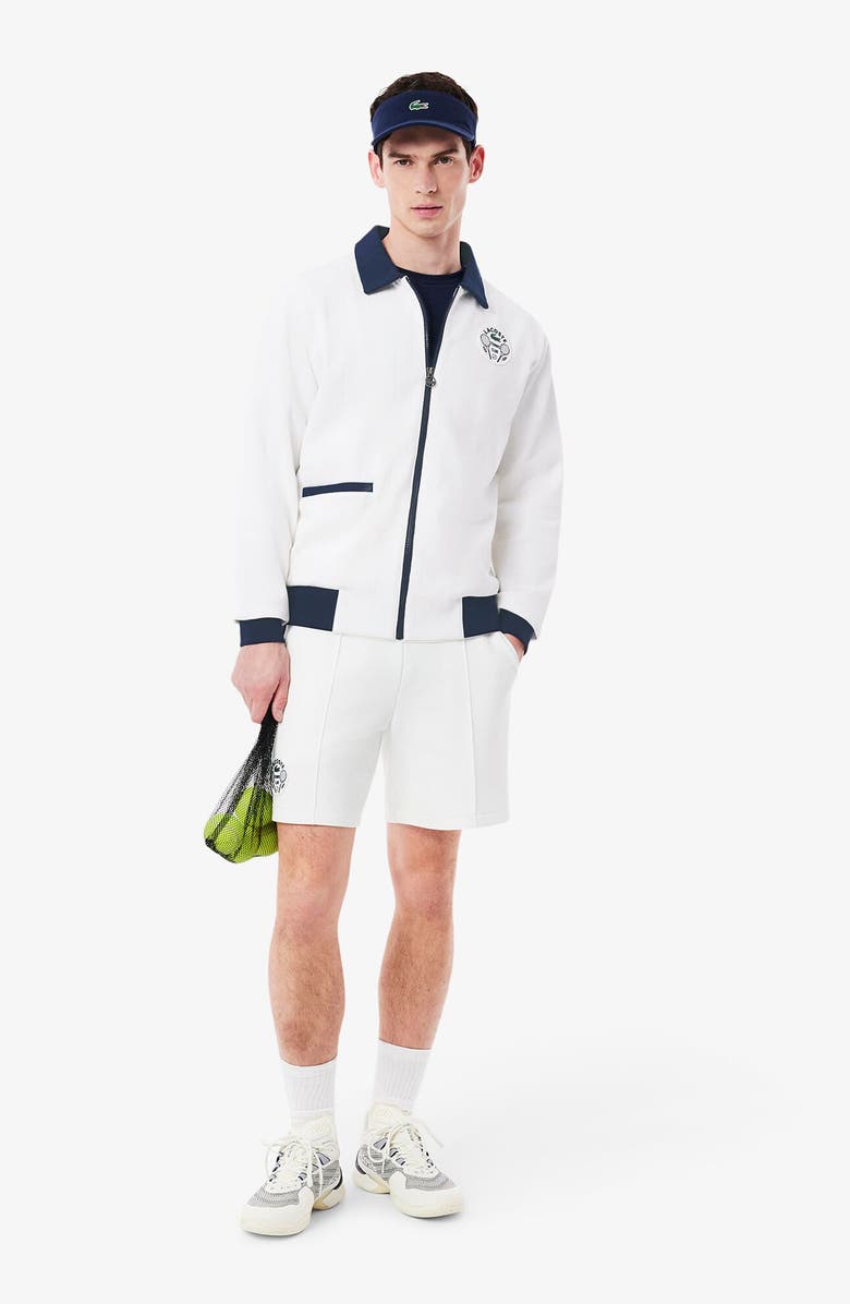 Lacoste Tennis Heritage Zip Jacket, Alternate, color, 522 White/ Navy Blue