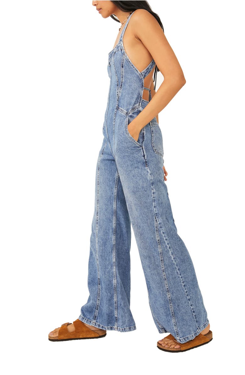 Free People Kendra Denim Jumpsuit, Alternate, color, 