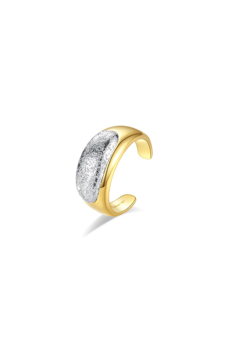 Classicharms Frosted and Matted Texture Two Tone Ring, Main, color, Gold
