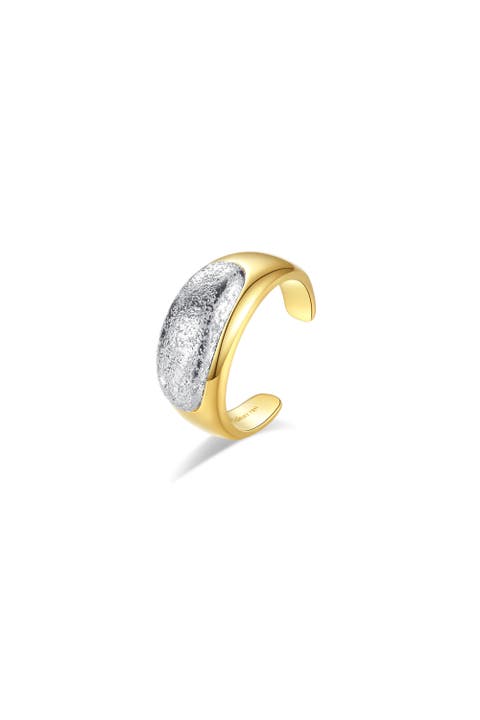 Frosted and Matted Texture Two Tone Ring