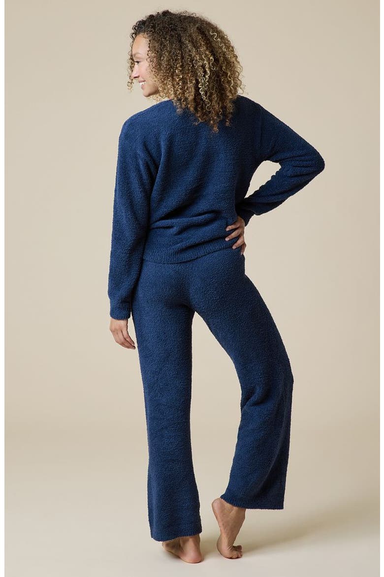 Solid Marshmallow V-Neck Lounge Set, Alternate, color, Midnight