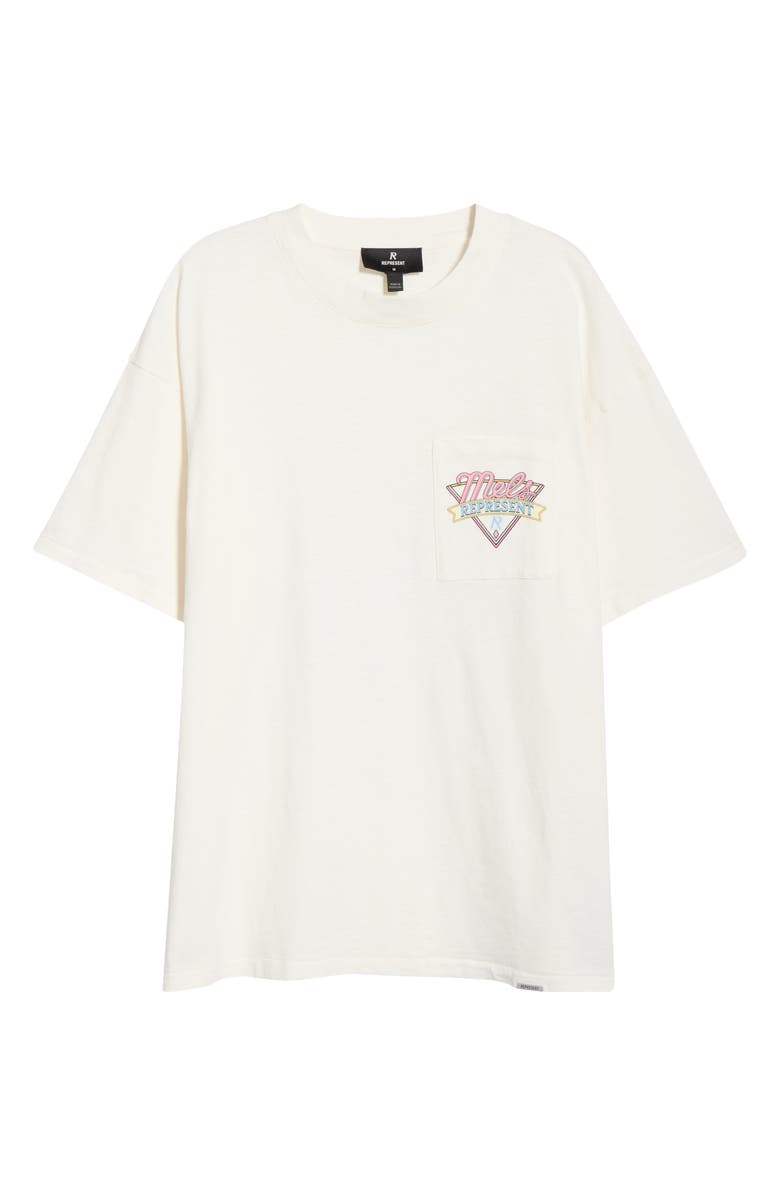 Represent Mel's Diner Cotton Pocket T-Shirt, Main, color, Flat White