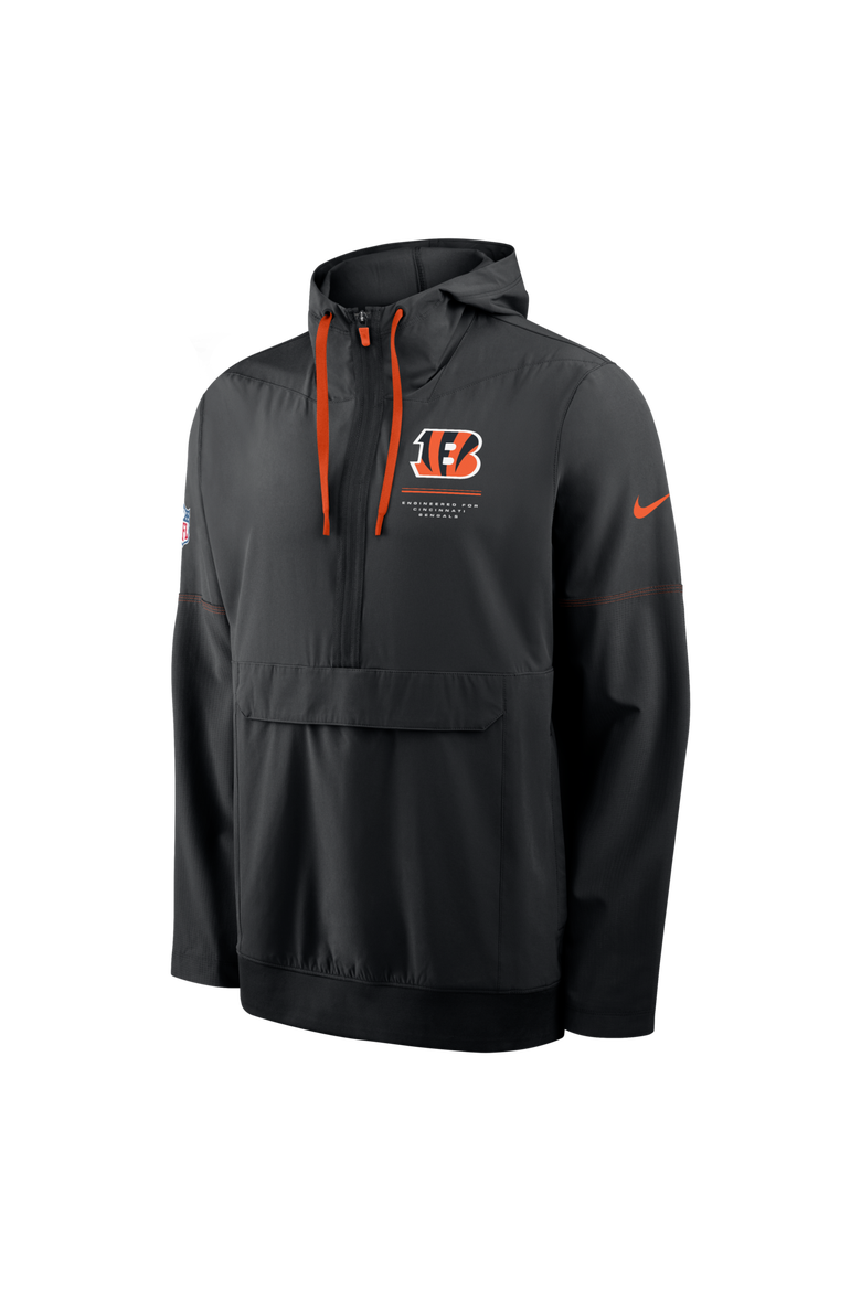 Men's Nike Black Cincinnati Bengals Sideline Logo Glory Anorak Half-Zip Hooded Jacket, Alternate, color, Black