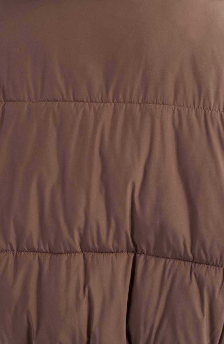 Bernardo Knit Collar Crop Puffer Jacket, Alternate, color, Pine Bark