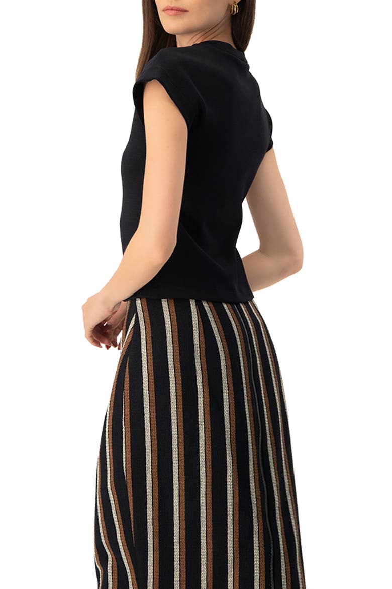 Black dropped sleeve top, Alternate, color, Black