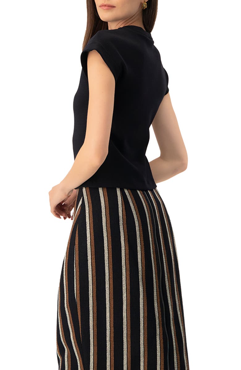 IVONNE Black dropped sleeve top, Alternate, color, Black