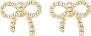 EFFY 14K Gold Plated Sterling Silver Diamond Bow Stud Earrings