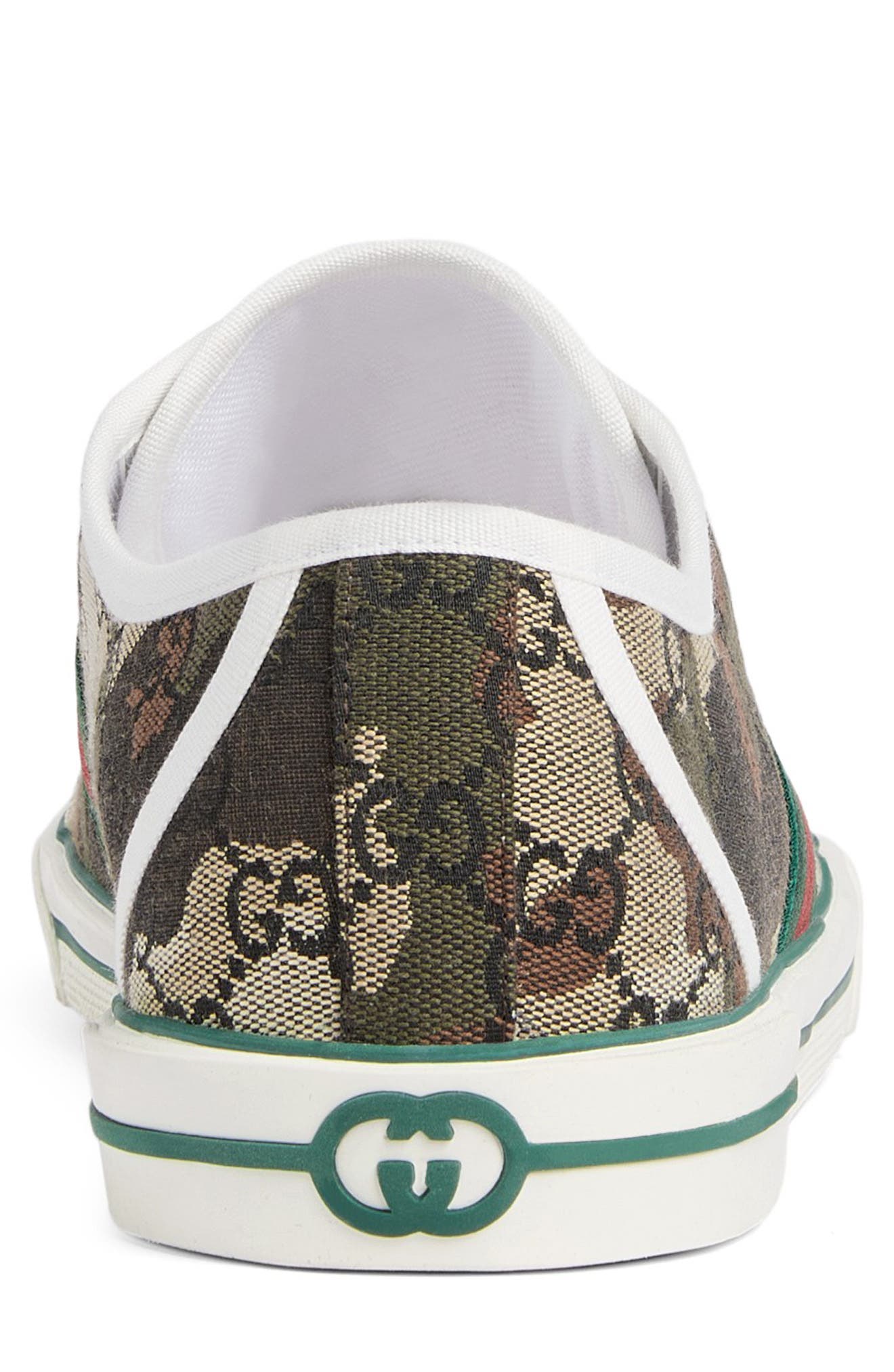 Gucci Tennis 77 Low Top Sneaker, Alternate, color, Beige/ Green Multi