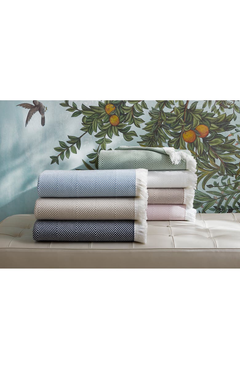 Matouk Leo Fringed Throw Blanket, Alternate, color,
