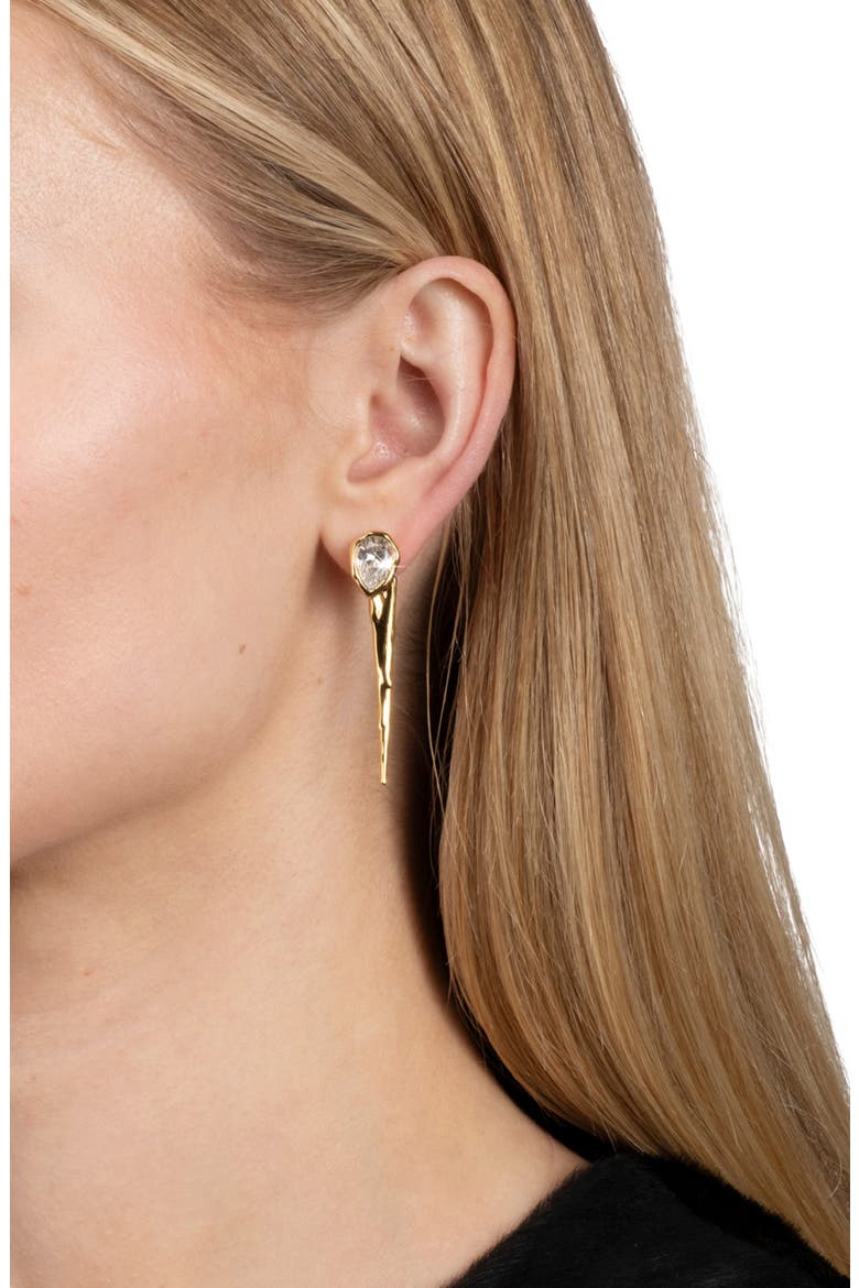Asterales Cubic Zirconia Spear Front Back Earrings, Alternate, color, STONES