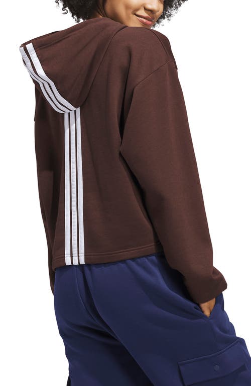 Adidas Originals Adidas Crop Fleece Hoodie In Brown