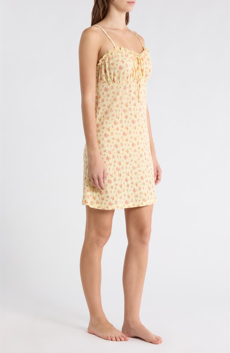 French Connection Ruffle Neck Chemise, Alternate, color, Pale Yellow