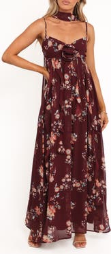 Petal & Pup Tully Print Sleeveless Maxi Dress with Scarf