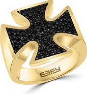 EFFY Black Spinel Cross Ring