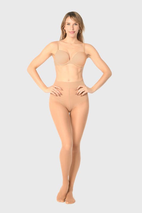 CabinComfort 70 Denier Sheer Compression Tights Skin Tone and Black Shades