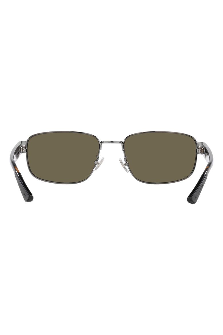 55mm Rectangular Sunglasses, Alternate, color, SHINY GUNMET
