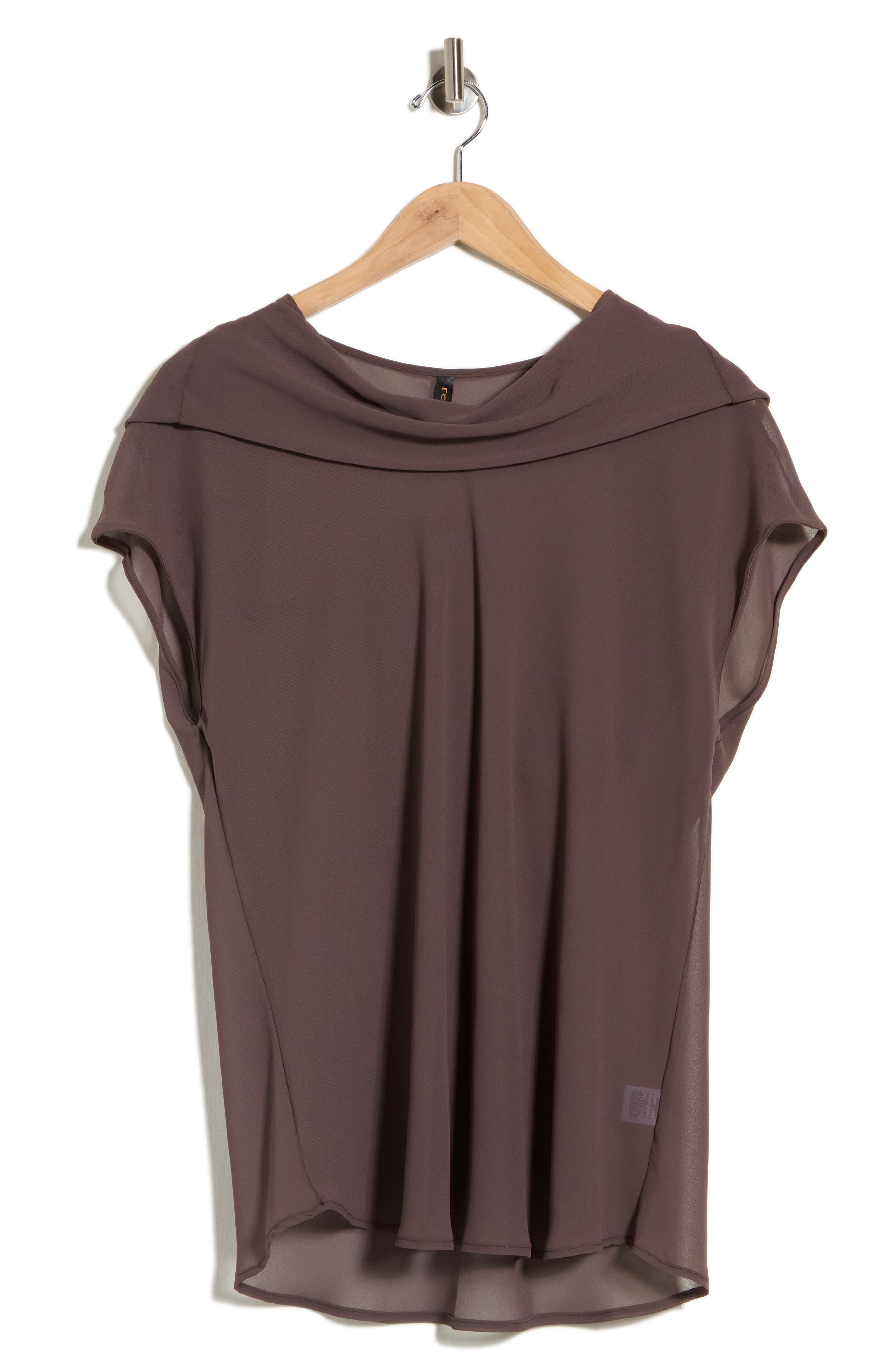 Cowl Neck Scarf Detail Sheer Top