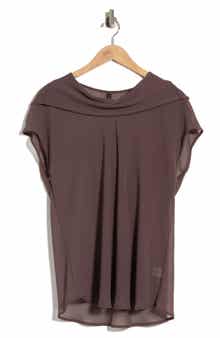 Cowl Neck Scarf Detail Sheer Top