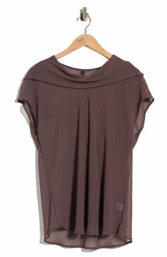 Cowl Neck Scarf Detail Sheer Top