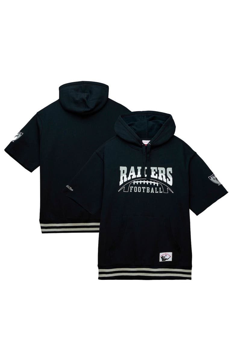 Mitchell & Ness Men's Mitchell & Ness Black Las Vegas Raiders Pre-Game Short Sleeve Pullover Hoodie, Alternate, color, Black