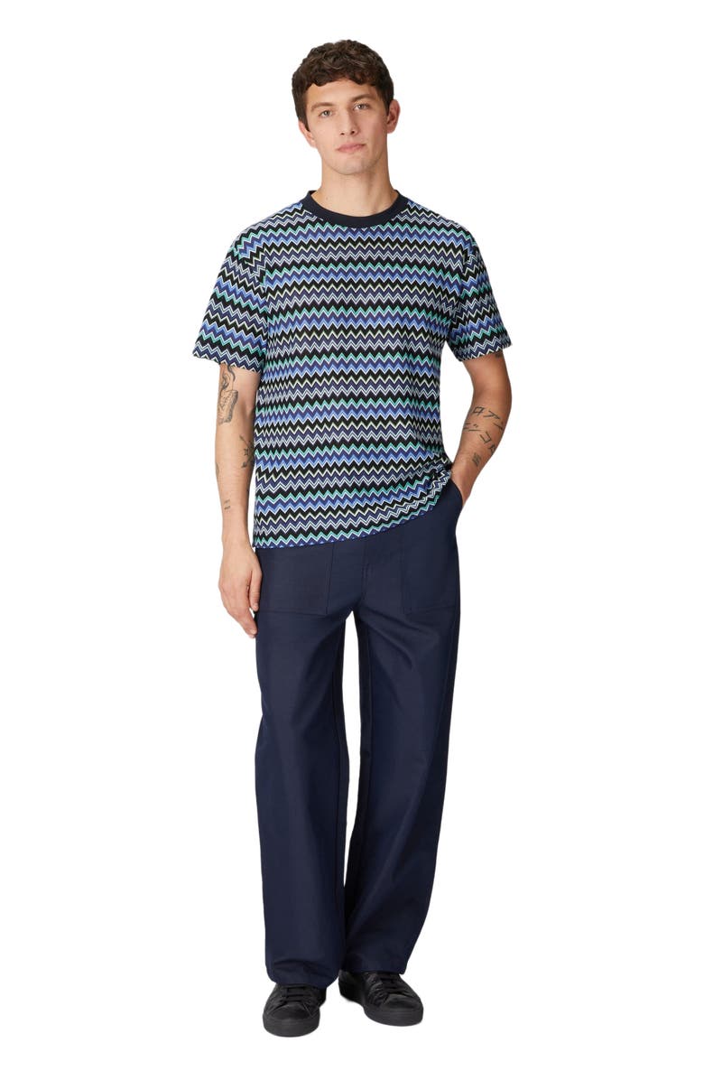 Missoni Zig Zag Cotton Crewneck T-shirt With Contrasting Collar, Main, color, 