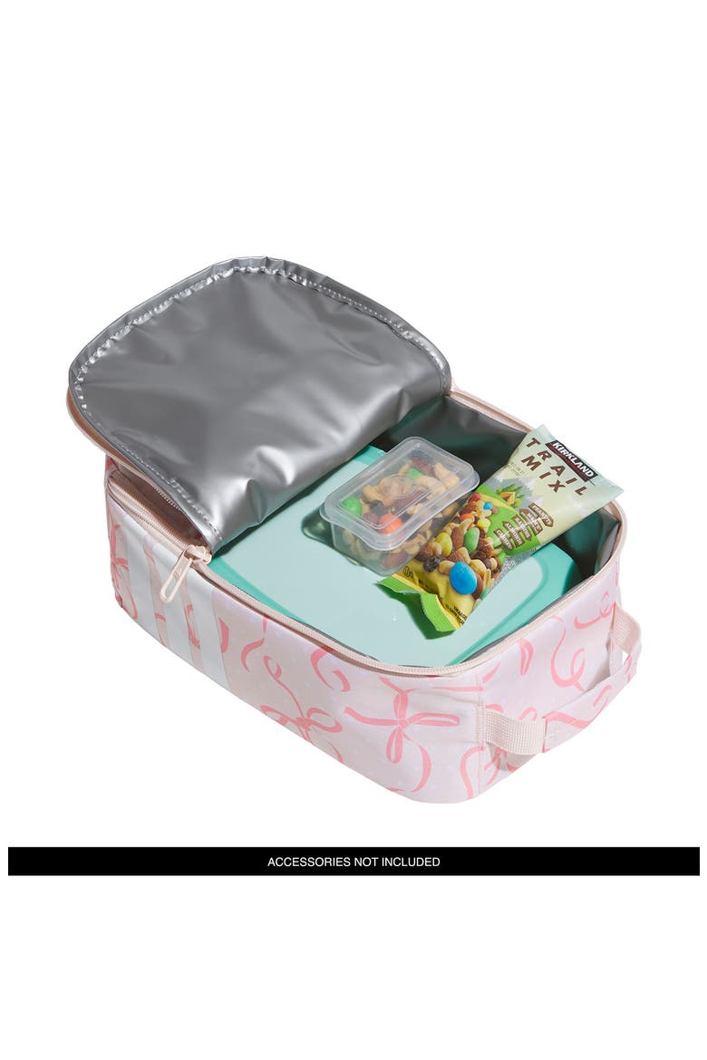 Kids' Santiago Lunch Bag, Alternate, color, BOW PRINT PINK TINT