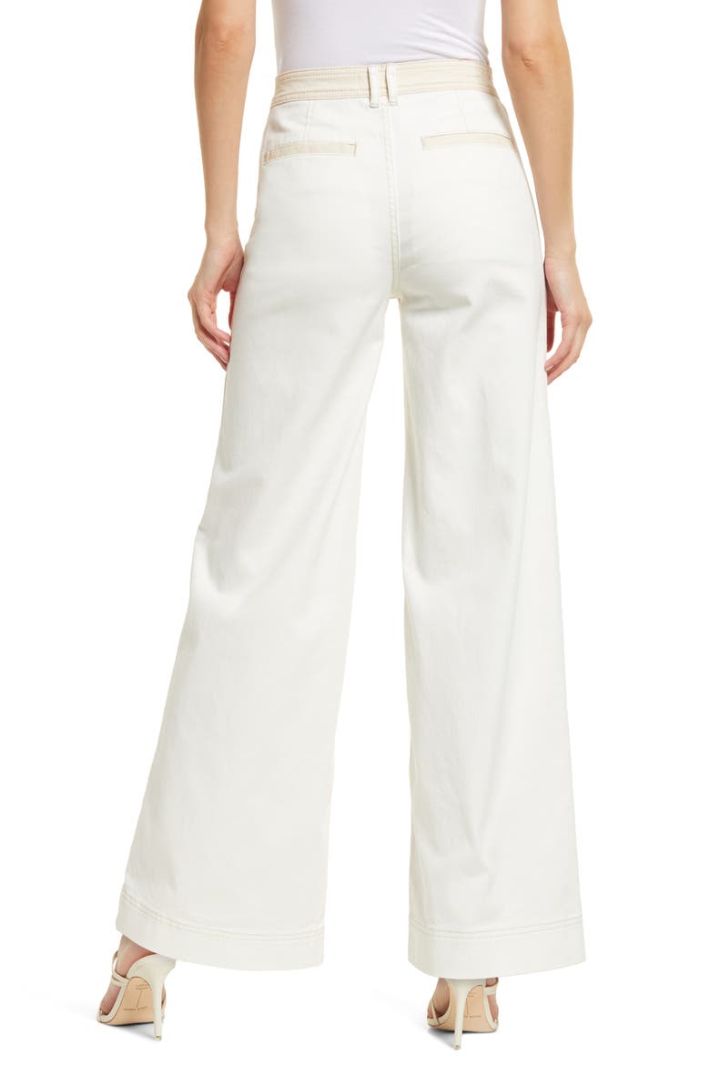 Two-Tone High Waist Wide Leg Jeans, Alternate, color, IVORY