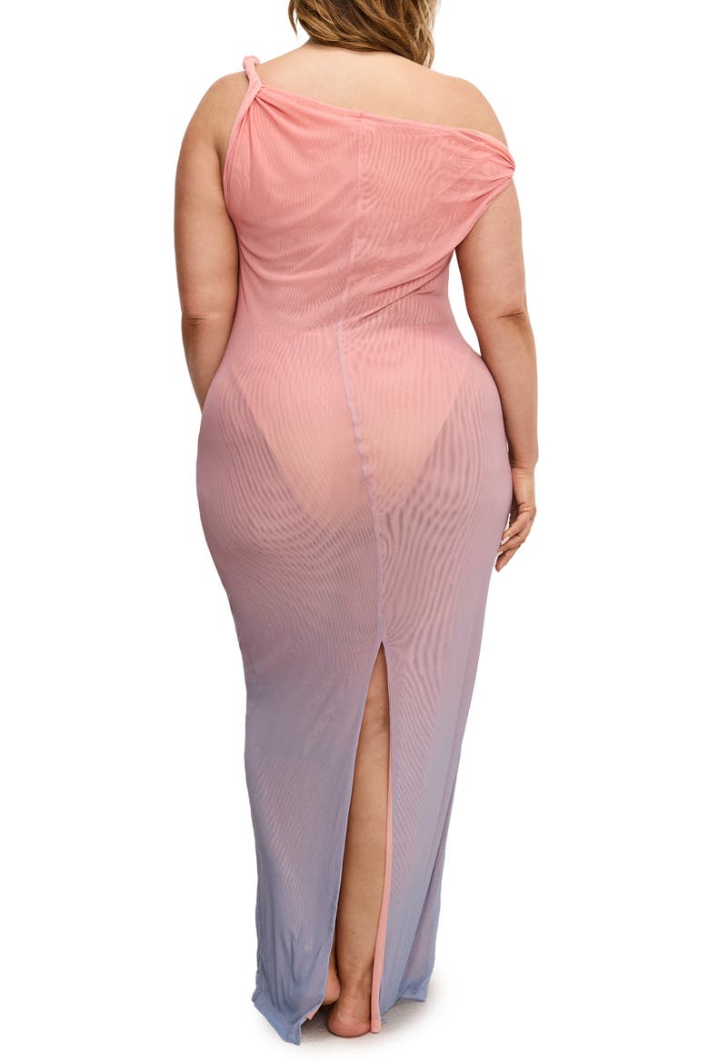Mesh Twist Cover-Up Maxi Dress, Alternate, color, SUNSET GRADIENT004