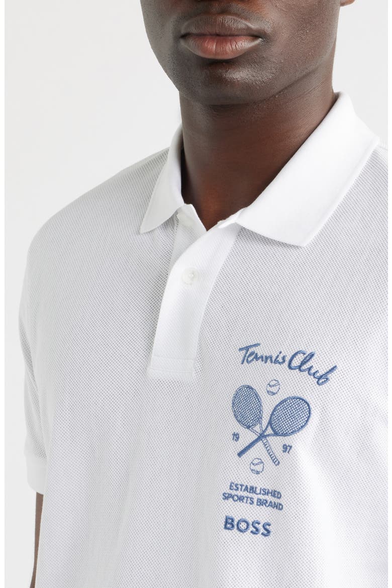 Member Embroidered Cotton Piqué Polo, Alternate, color, WHITE