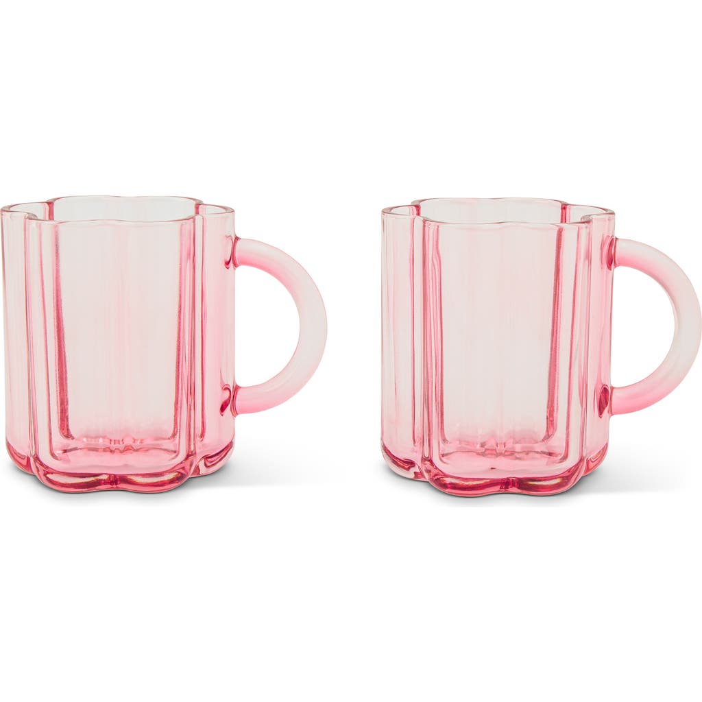 Core Home Set Of 2 Flower Mugs In Pink
