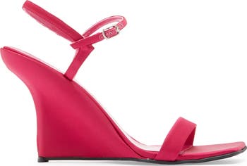 Kassandra Satin Ankle Strap Wedge Sandal