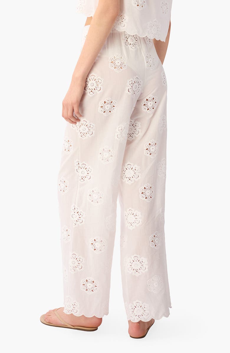 CAMI NYC Tiago Floral Embroidery Straight Leg Pants, Alternate, color, Macadamia