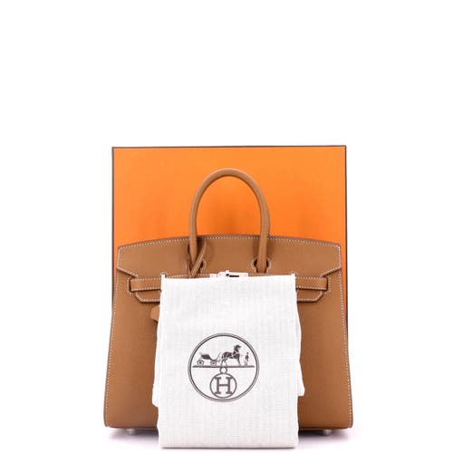 Pre-owned Hermes Hermes Birkin Sellier Bag Brown Epsom With Palladium Hardware 25 In Gold