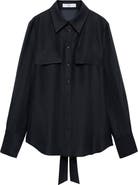 MANGO Cinch Back Button-Up Shirt