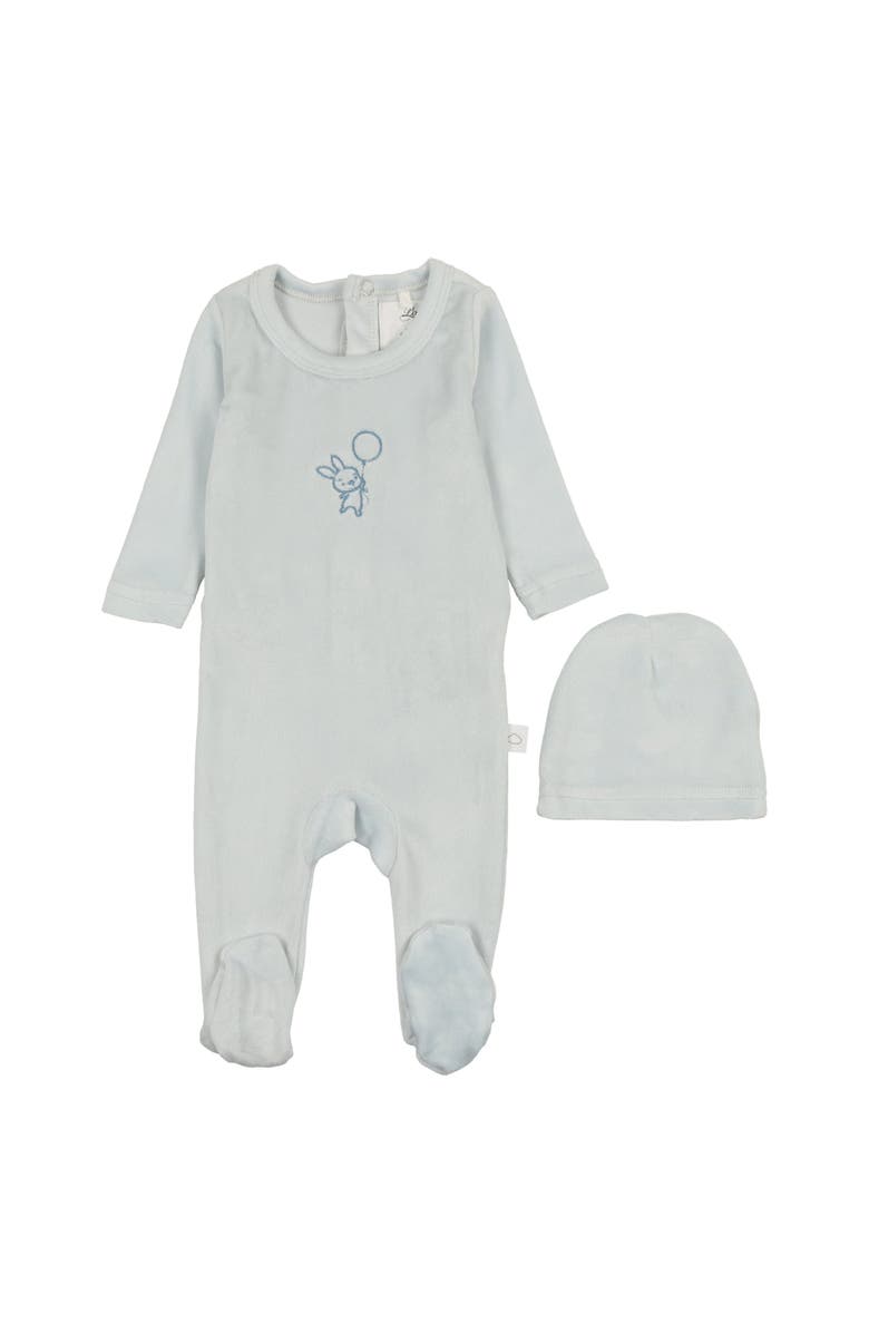 Pouf Velour Bunny Footie, Main, color, 