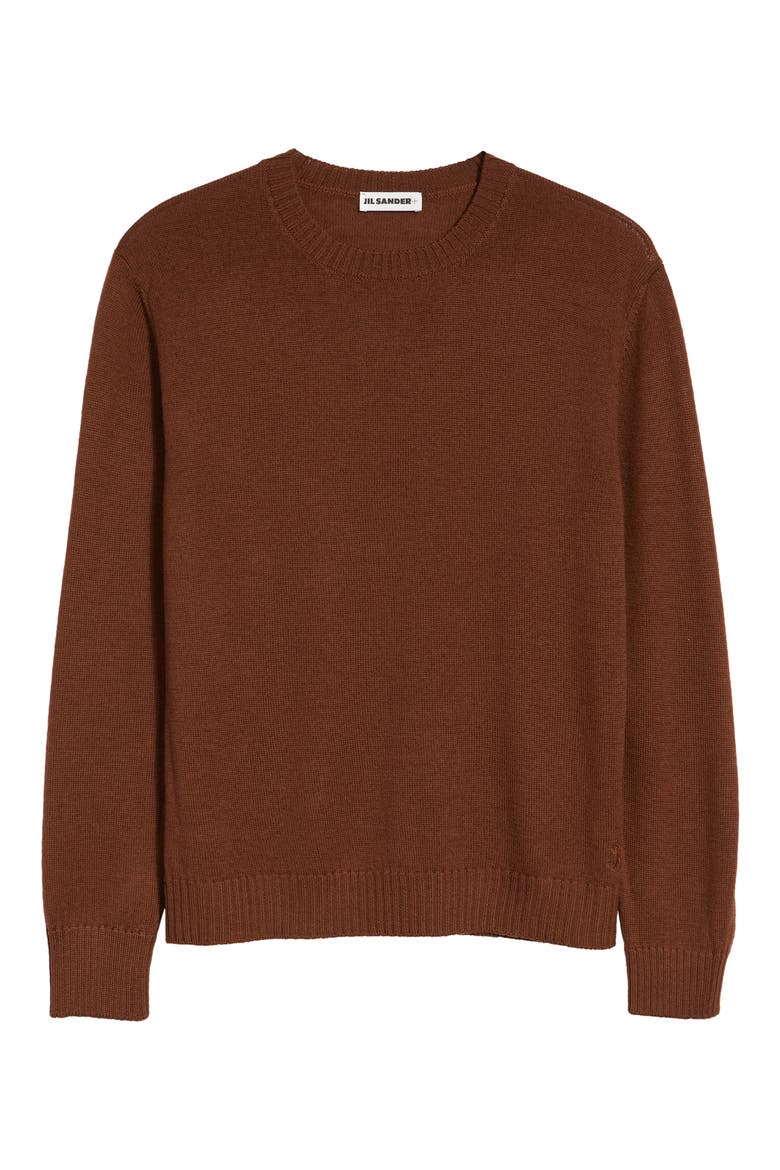 Wool Crewneck Sweater, Alternate, color, MEDIUM BROWN