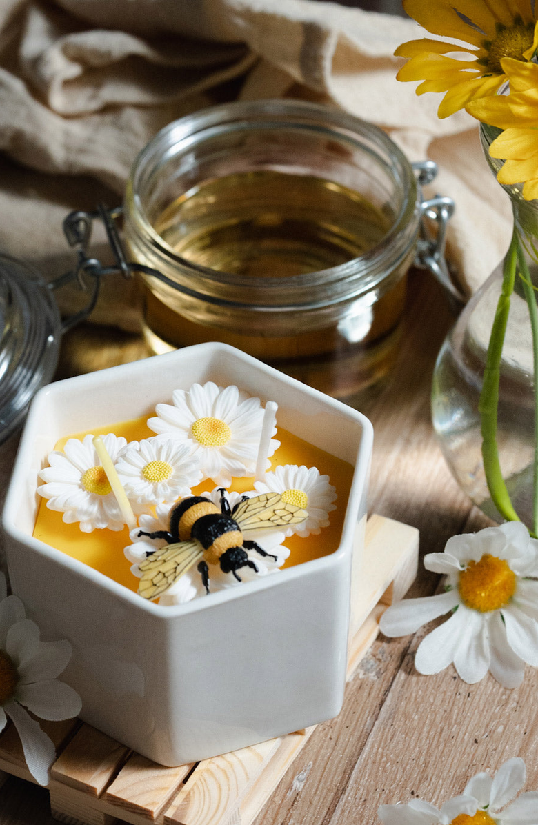 Southlake gifts Honey Milk Bowl Scented Candle, Alternate, color, Yellow Wax / White Bowl