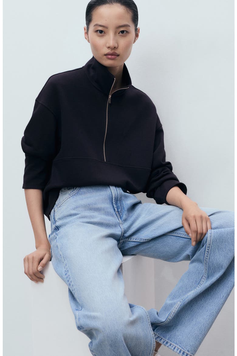 Half Zip Sweatshirt, Alternate, color, NAVY