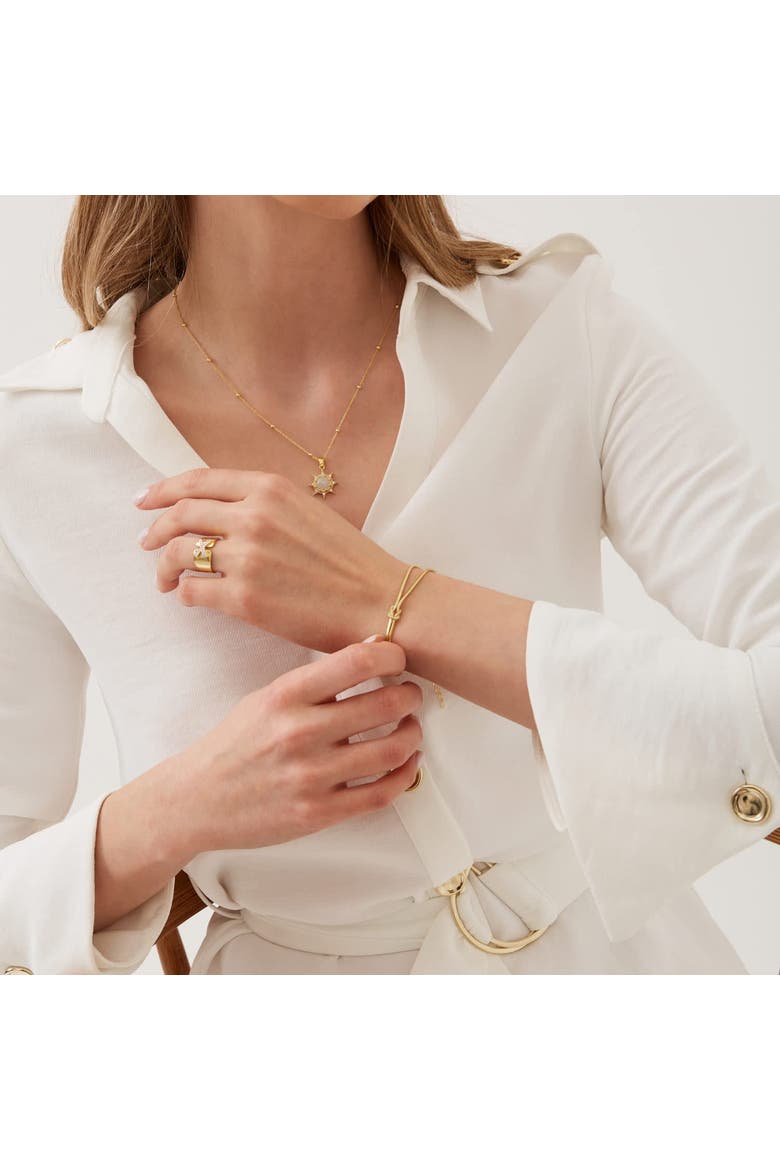 Sterling Silver Snake Chain Knot Bracelet, Alternate, color, Gold