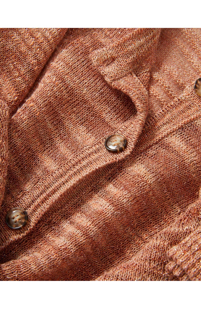 Veronica Beard Shana Linen Blend Cardigan, Alternate, color, Muted Clay