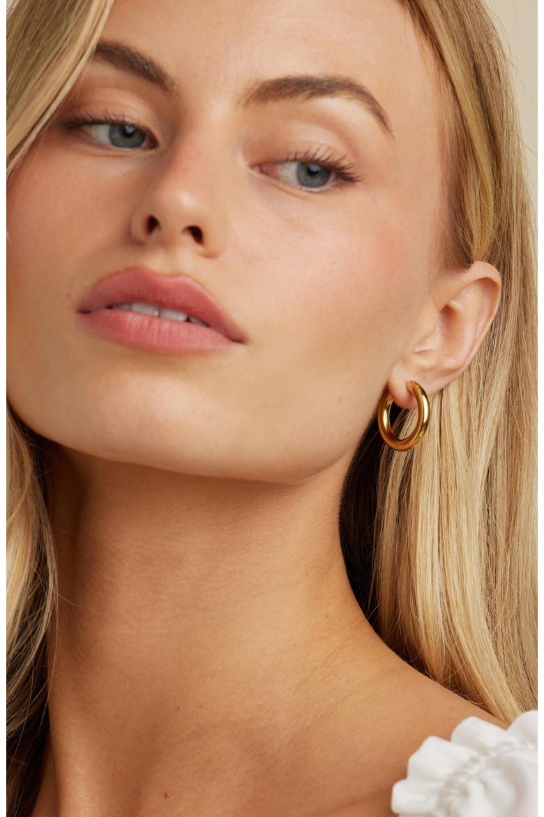 Zuma Freshwater Pearl Hoops, Alternate, color, Gold