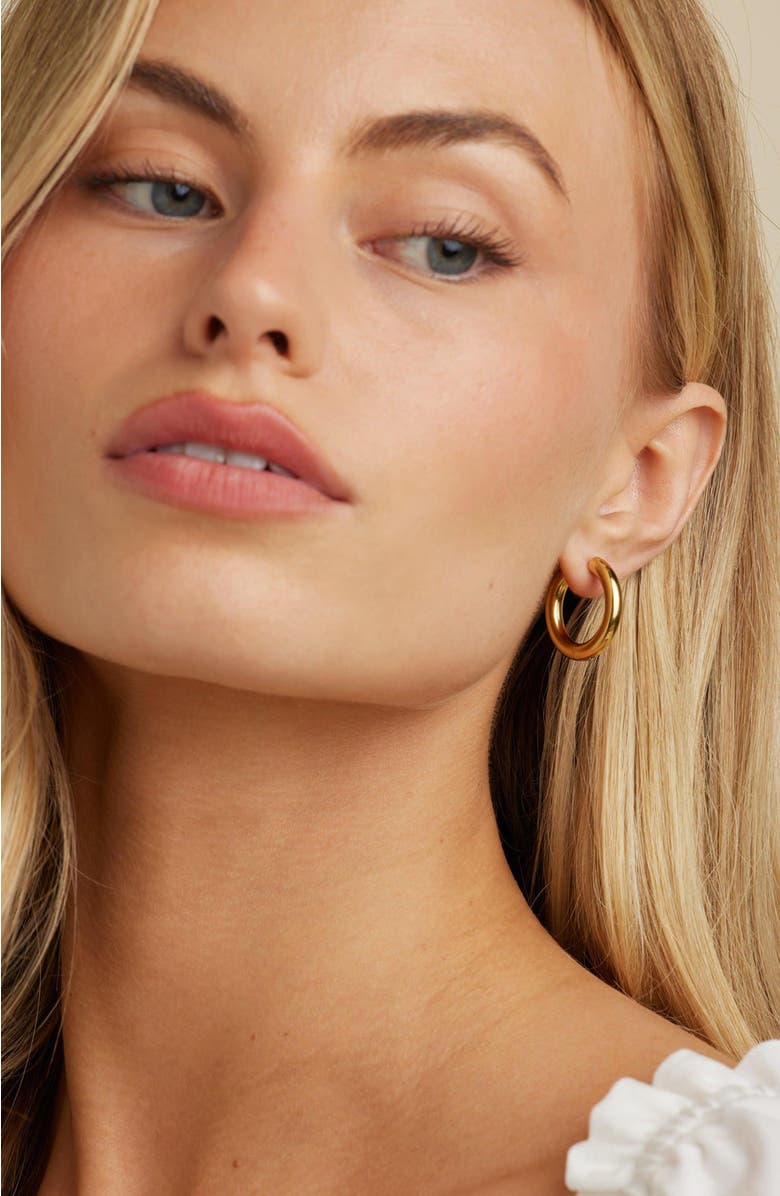 Untamed Petals Zuma Freshwater Pearl Hoops, Alternate, color, Gold