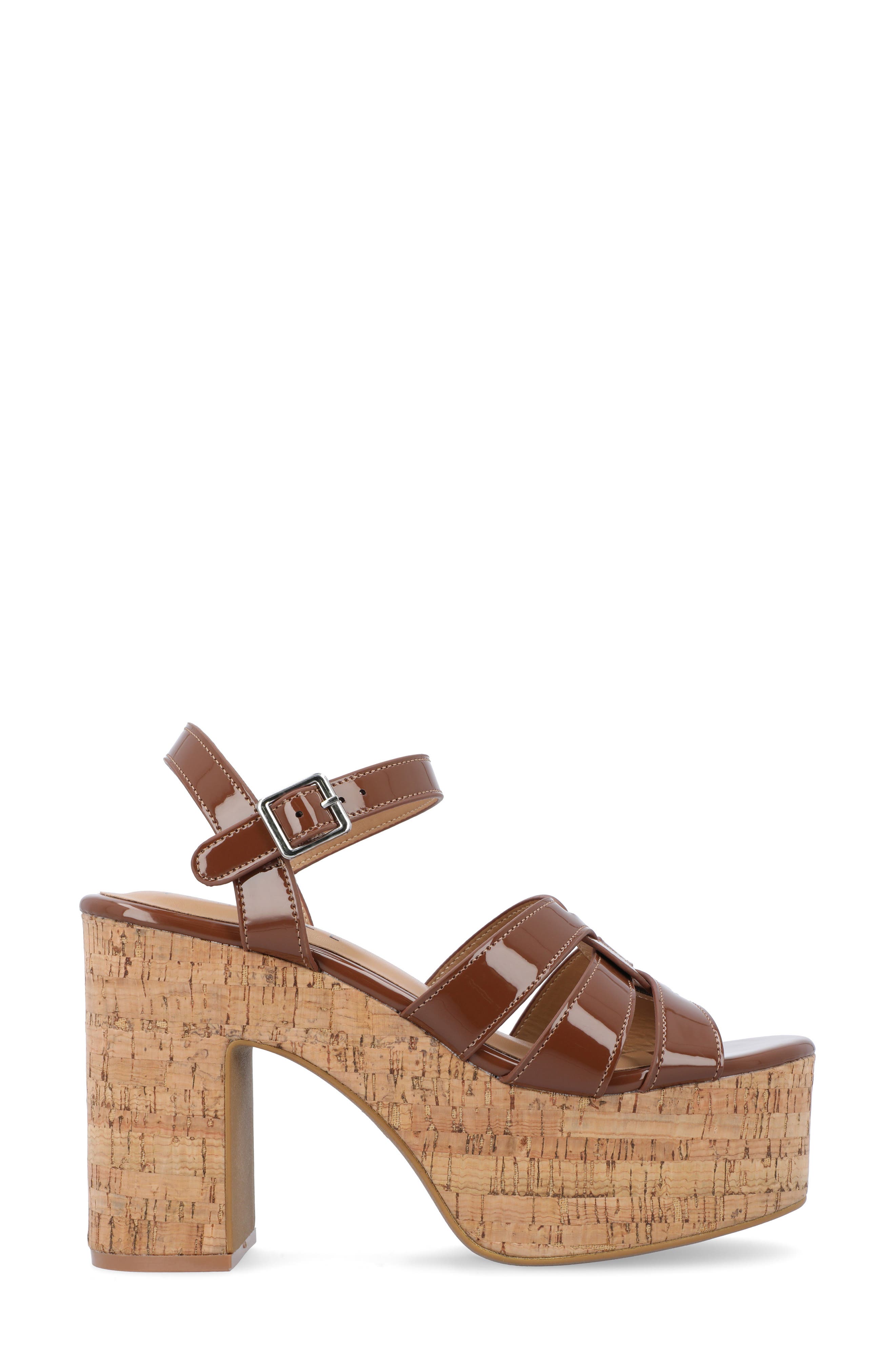 Jania Platform Sandal, Alternate, color, BROWN