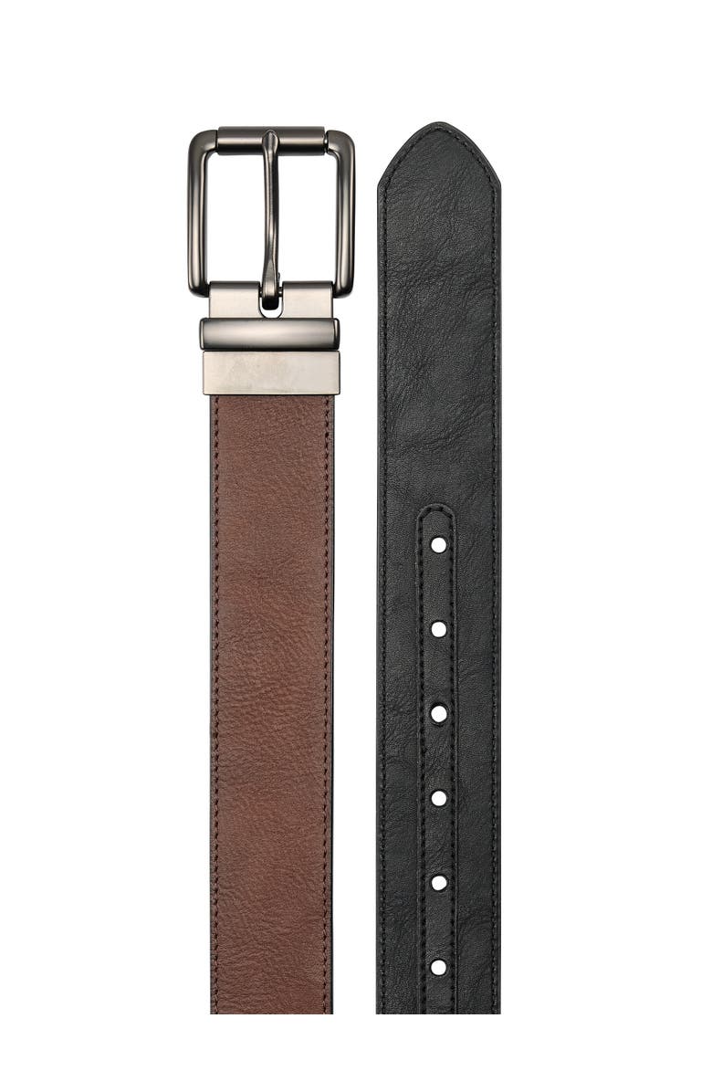 Harbor Bay by DXL Big & Tall Bridle Reversible Belt, Alternate, color, Brown Black