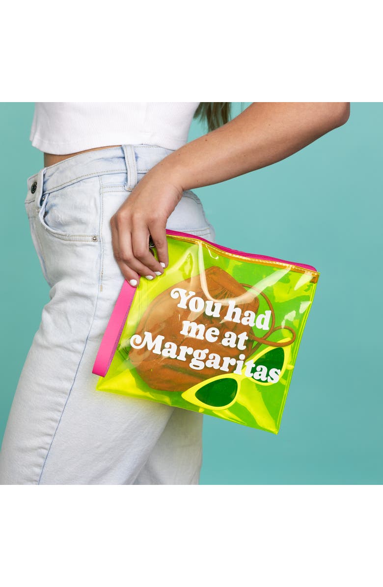 Totalee Gift Margaritas Clear Wristlet Bag Plastic Yellow, Alternate, color, Yellow