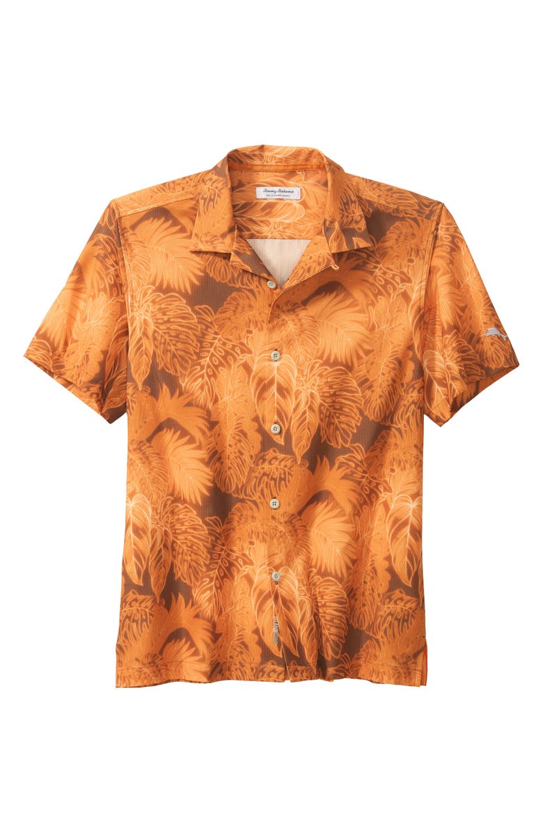Tommy Bahama Sport Bahama Coast Luminescent Fronds IslandZone<sup>®</sup> Camp Shirt, Main, color, Del Fuego